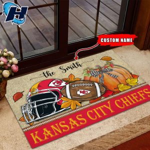 Kansas City Chiefs Fall Football Doormat 3