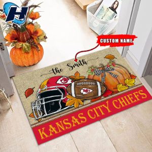Kansas City Chiefs Fall Football Doormat 4