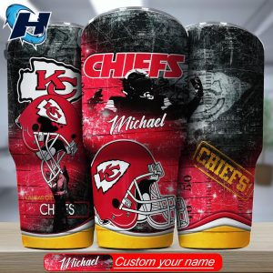 Kansas City Chiefs Helmet Custom Name Stainless Steel Tumbler