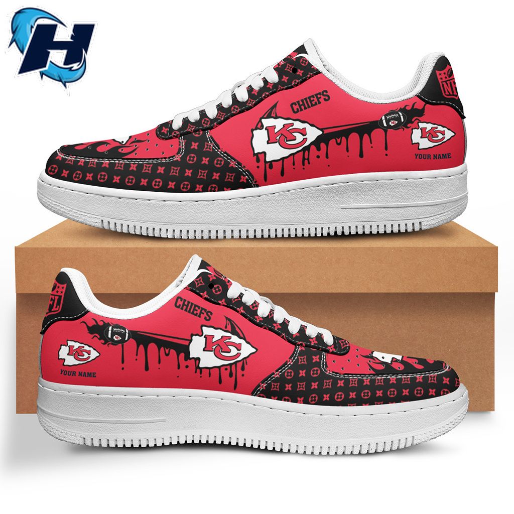 Kansas City Chiefs Logo Team Air Force 1 Footwear Nfl Shoes