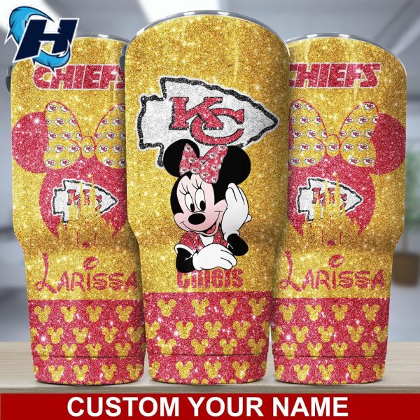 Kansas City Chiefs Minnie Custom Name Tumbler