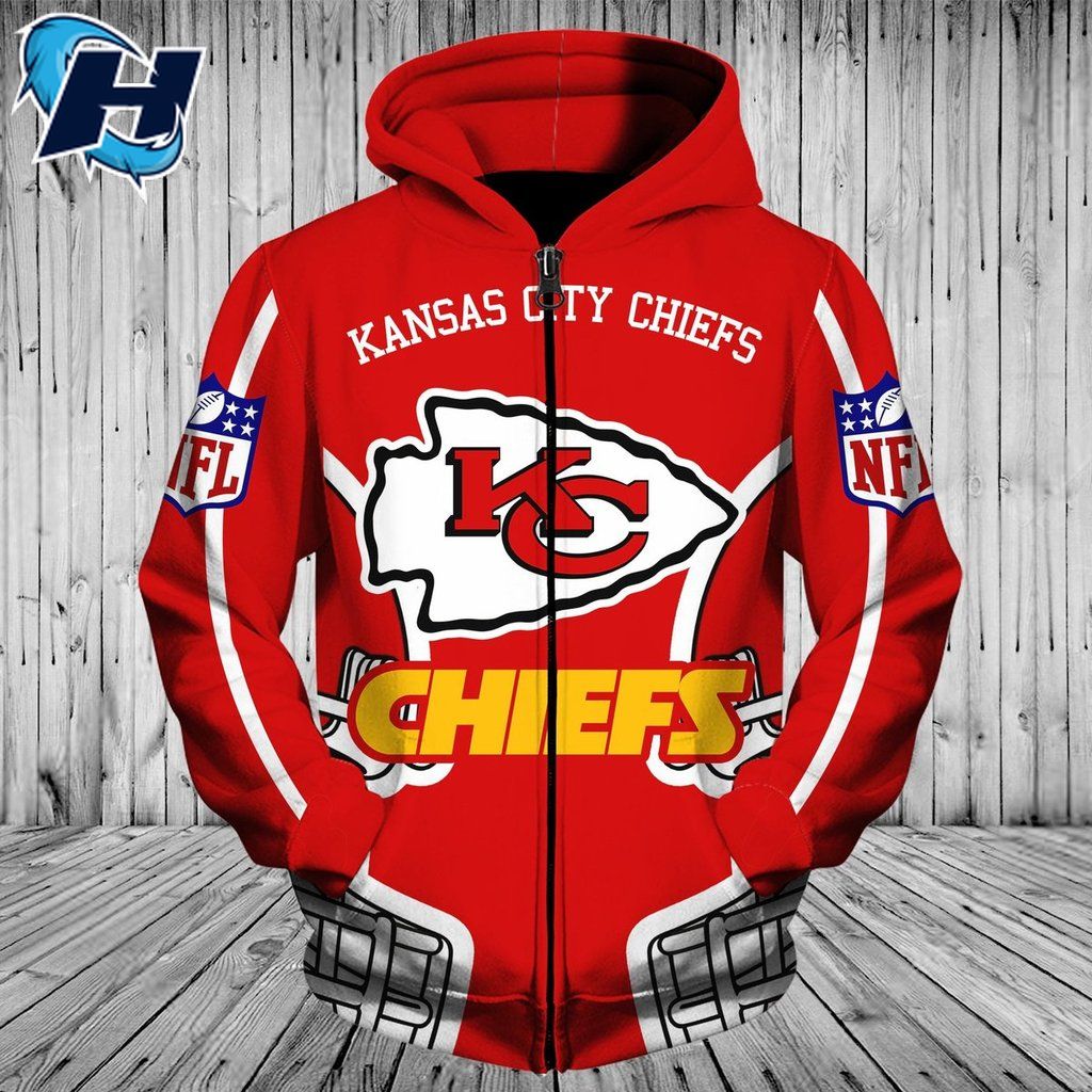 Kansas City Chiefs Nfl Logo All Over Print Hoodie