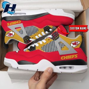 Kansas City Chiefs Personalized Air Jordan 4 Sneaker 1