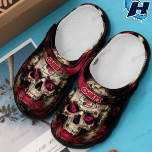 Kansas City Chiefs Skull Horror Teams Comfortable Crocs