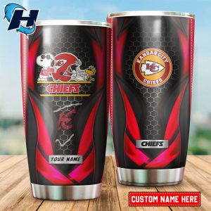 Kansas City Chiefs Snoopy Custom Name Tumbler