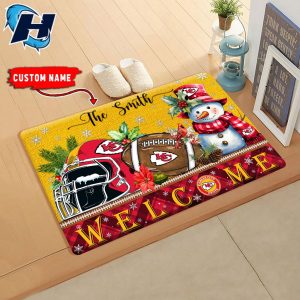 Kansas City Chiefs Welcome Christmas Football Doormat 4