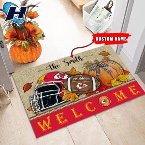 Kansas City Chiefs Welcome Fall Football Doormat 2