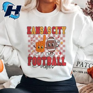 Kansas City Football Vibes Groovy Vintage Chiefs T-Shirt