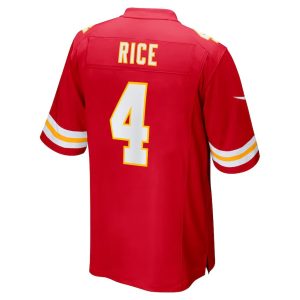 Mens Kansas City Chiefs Rashee Rice Game Jersey Red 3