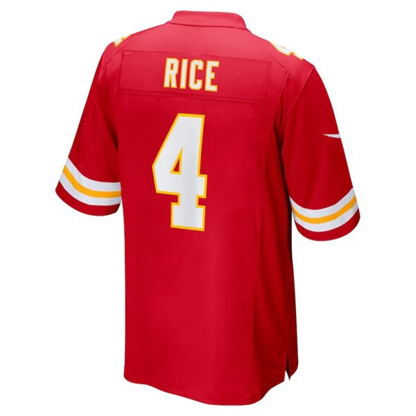 Men’s Kansas City Chiefs Rashee Rice Game Jersey Red