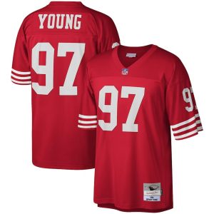 Mens San Francisco 49ers Bryant Young Scarlet Legacy Replica Jersey 1