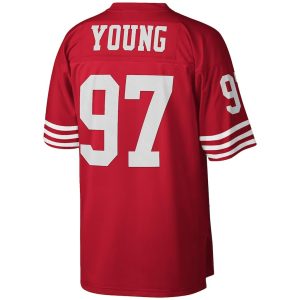 Mens San Francisco 49ers Bryant Young Scarlet Legacy Replica Jersey 3