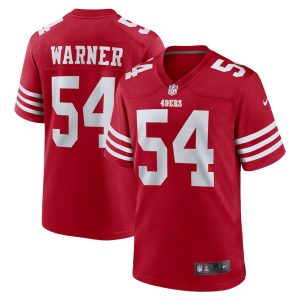 Mens San Francisco 49ers Fred Warner Scarlet Player Game Jersey 1