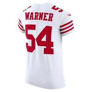 Mens San Francisco 49ers Fred Warner Vapor Elite Jersey White 3