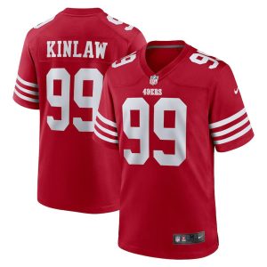 Mens San Francisco 49ers Javon Kinlaw Scarlet Team Player Game Jersey 1