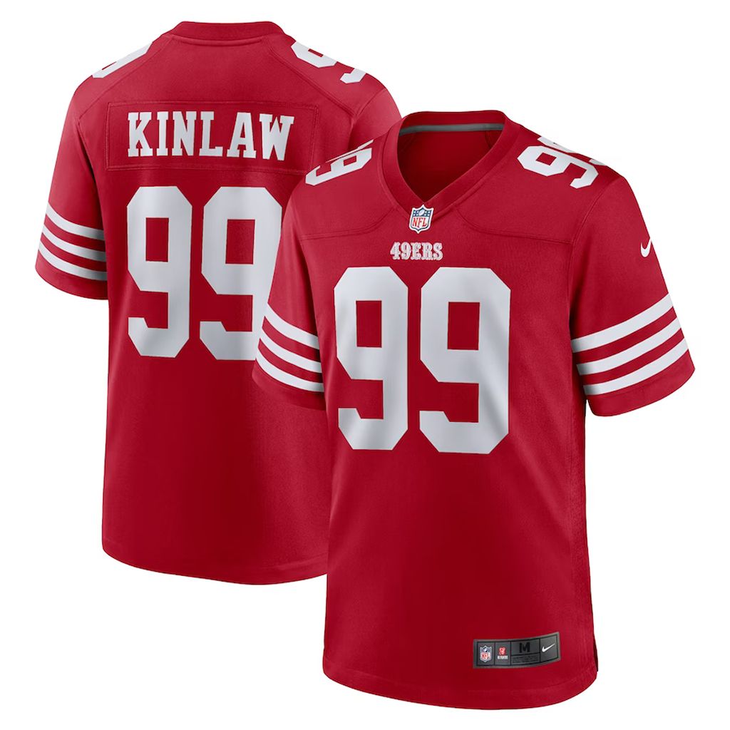 Men's San Francisco 49ers Javon Kinlaw Scarlet Team Player Game Jersey