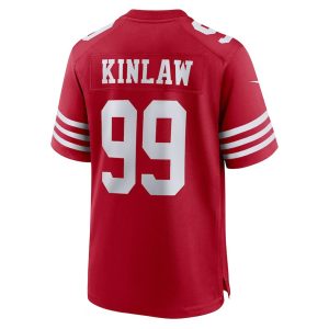 Mens San Francisco 49ers Javon Kinlaw Scarlet Team Player Game Jersey 3