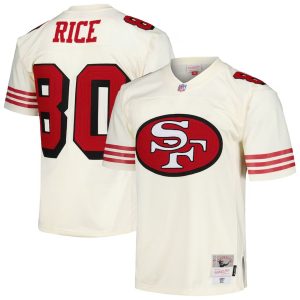 Mens San Francisco 49ers Jerry Rice Cream Chainstitch Legacy Jersey 1
