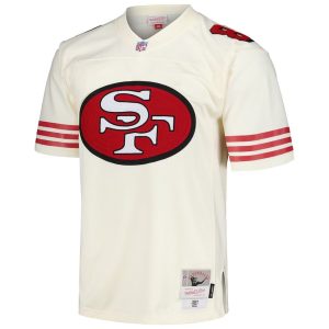 Mens San Francisco 49ers Jerry Rice Cream Chainstitch Legacy Jersey 2