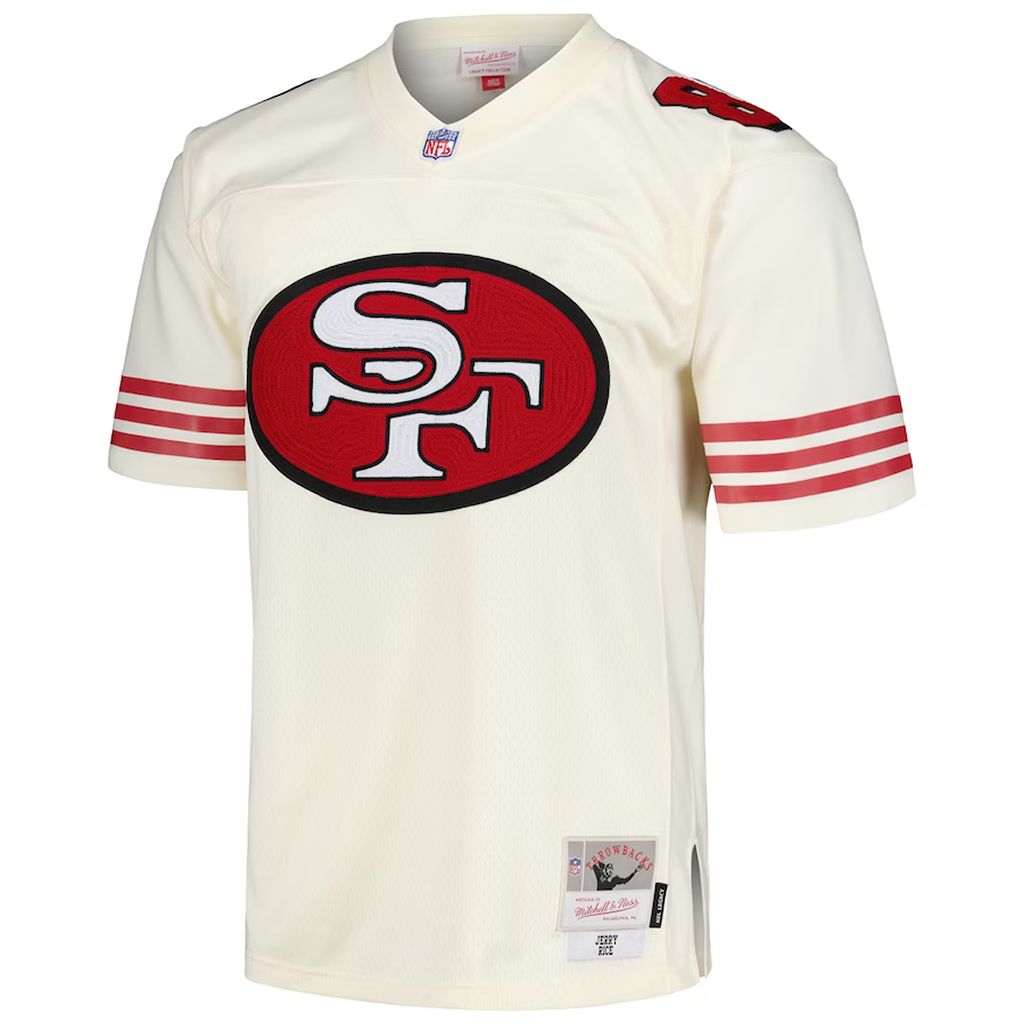 Men's San Francisco 49ers Jerry Rice Cream Chainstitch Legacy Jersey