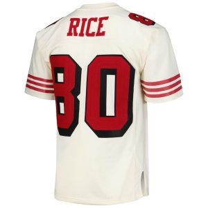 Mens San Francisco 49ers Jerry Rice Cream Chainstitch Legacy Jersey 3