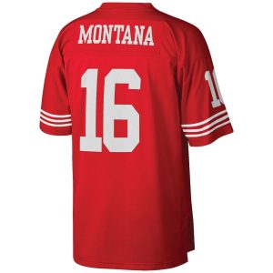 Mens San Francisco 49ers Joe Montana Scarlet Big Tall 1990 Jersey 3