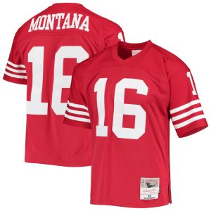 Mens San Francisco 49ers Joe Montana Scarlet Legacy Replica Jersey 1