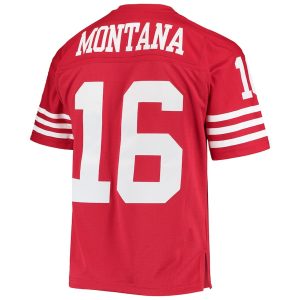 Mens San Francisco 49ers Joe Montana Scarlet Legacy Replica Jersey 3