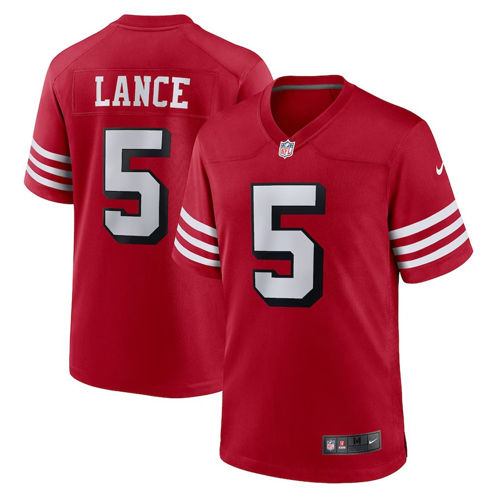 Men's San Francisco 49ers Trey Lance Jersey Scarlet Alternate Game