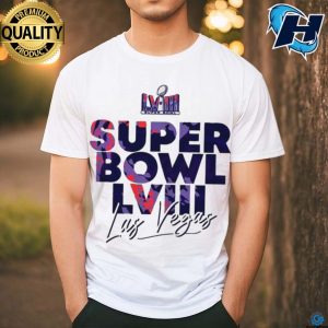 NFL Super Bowl LVIII Las Vegas 2024 Colorful Logo Classic T Shirt 1