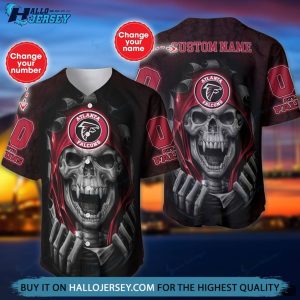 Personalized Atlanta Falcons Vampire Skull Baseball Jersey Shirt