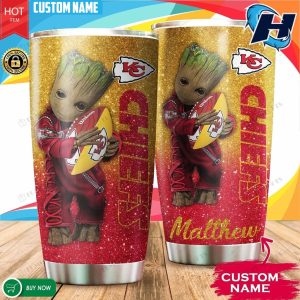 Personalized Baby Groot Hug Kansas City Chiefs Custom Tumbler