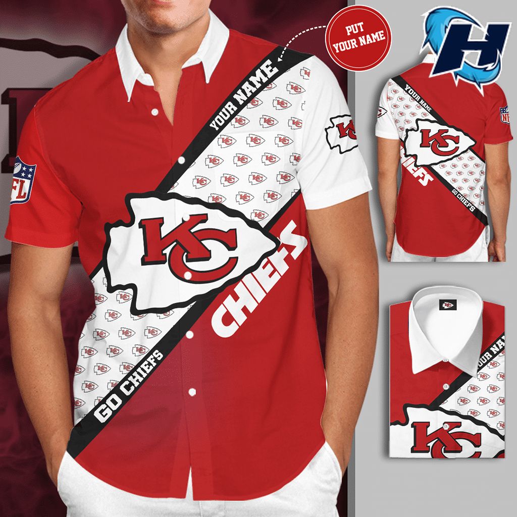 Kansas City Chiefs Custom Gifts for Fans Short Sleeve Dress Shirt