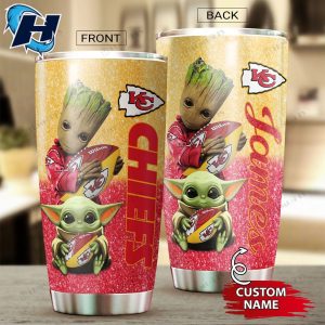 Personalized Kansas City Chiefs Groot Custom Stainless Steel Tumbler