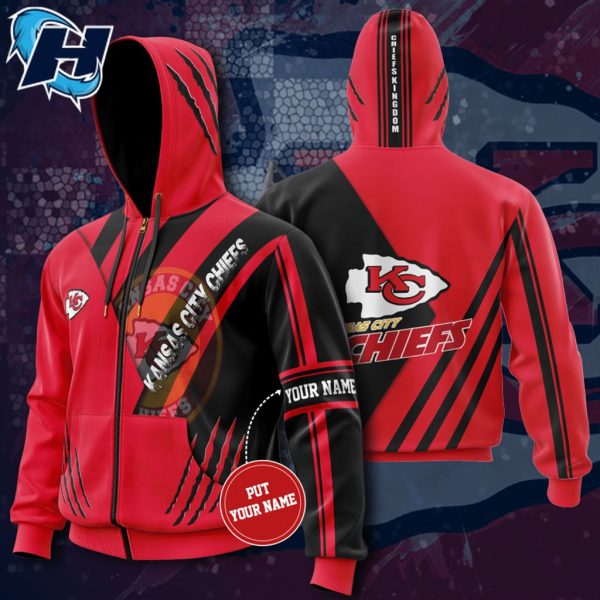Personalized Kansas City Football Team, Gift For Chiefs Fans Zip-Up Hoodie