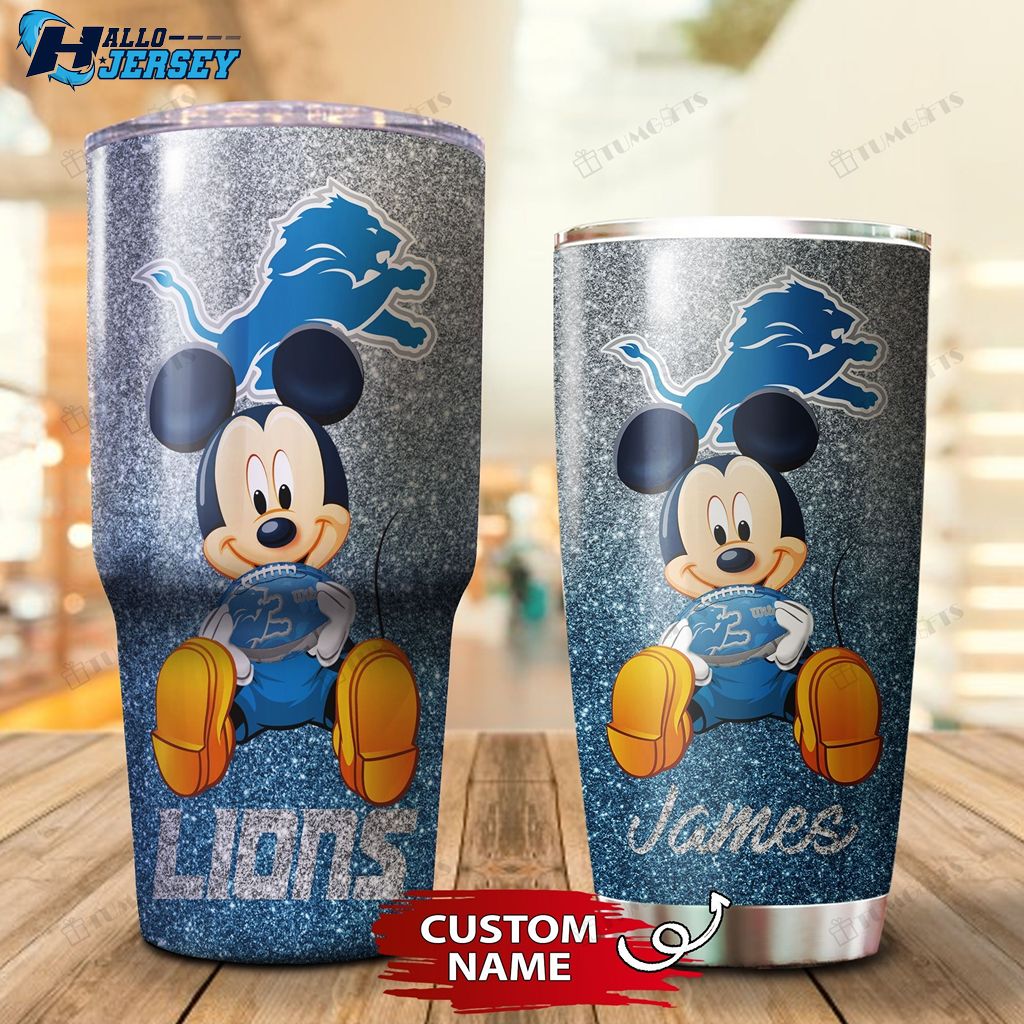 Personalized Mickey Detroit Lions Custom Stainless Steel Tumbler