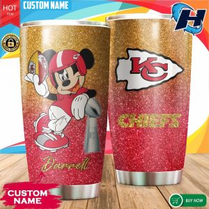 Personalized Mickey Kansas City Chiefs Custom Stainless Steel Tumbler