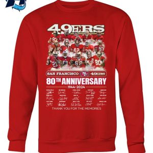 San Francisco 49ers 80th Anniversary Thank You For The Memories T Shirt 3