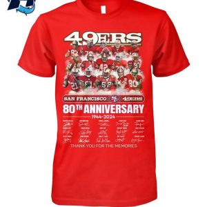San Francisco 49ers 80th Anniversary Thank You For The Memories T Shirt 4