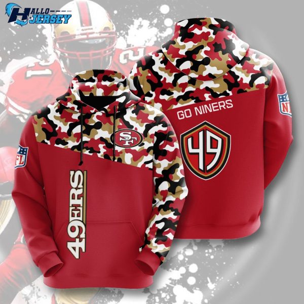 San Francisco 49ers Camo Style Football Team Gear Nfl Hoodie