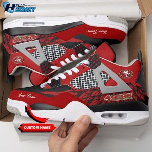 San Francisco 49ers Custom Logo Footwear Air Jordan 4 Nfl Sneakers 1