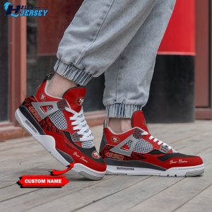 San Francisco 49ers Custom Logo Footwear Air Jordan 4 Nfl Sneakers 2