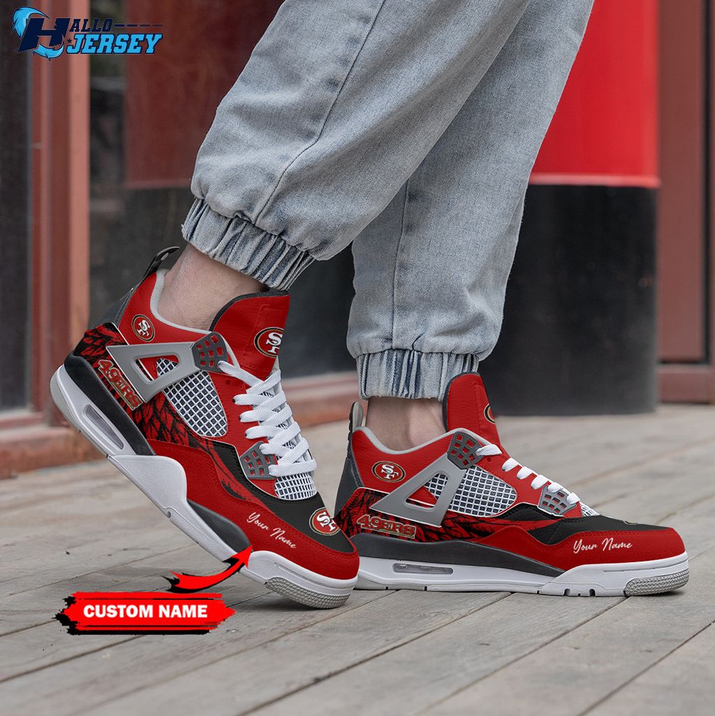 San Francisco 49ers Custom Logo Footwear Air Jordan 4 Nfl Sneakers