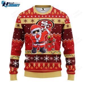 San Francisco 49ers Dabbing Santa Claus Nfl Gear Christmas Ugly Sweater