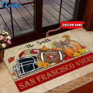 San Francisco 49ers Fall Football Doormat 3