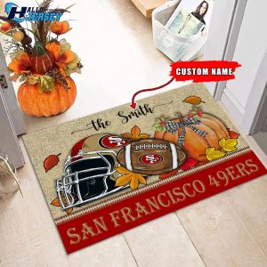 San Francisco 49ers Fall Football Doormat 4