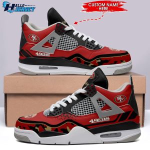 San Francisco 49ers Logo Custom Footwear Air Jordan 4 Nfl Sneakers 2