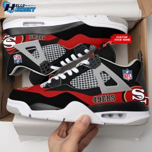 San Francisco 49ers Logo Helmet Gear Footwear Air Jordan 4 Nfl Sneakers 4