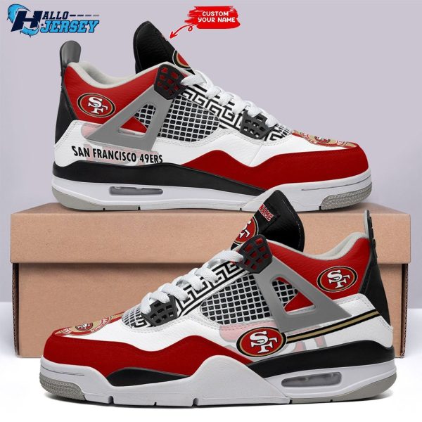San Francisco 49ers Logo Nice Gift Footwear Air Jordan 4 Nfl Sneakers