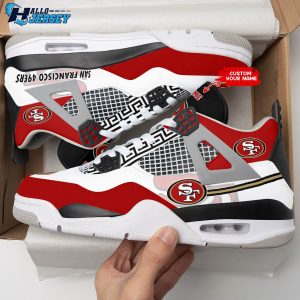 San Francisco 49ers Logo Nice Gift Footwear Air Jordan 4 Nfl Sneakers 2